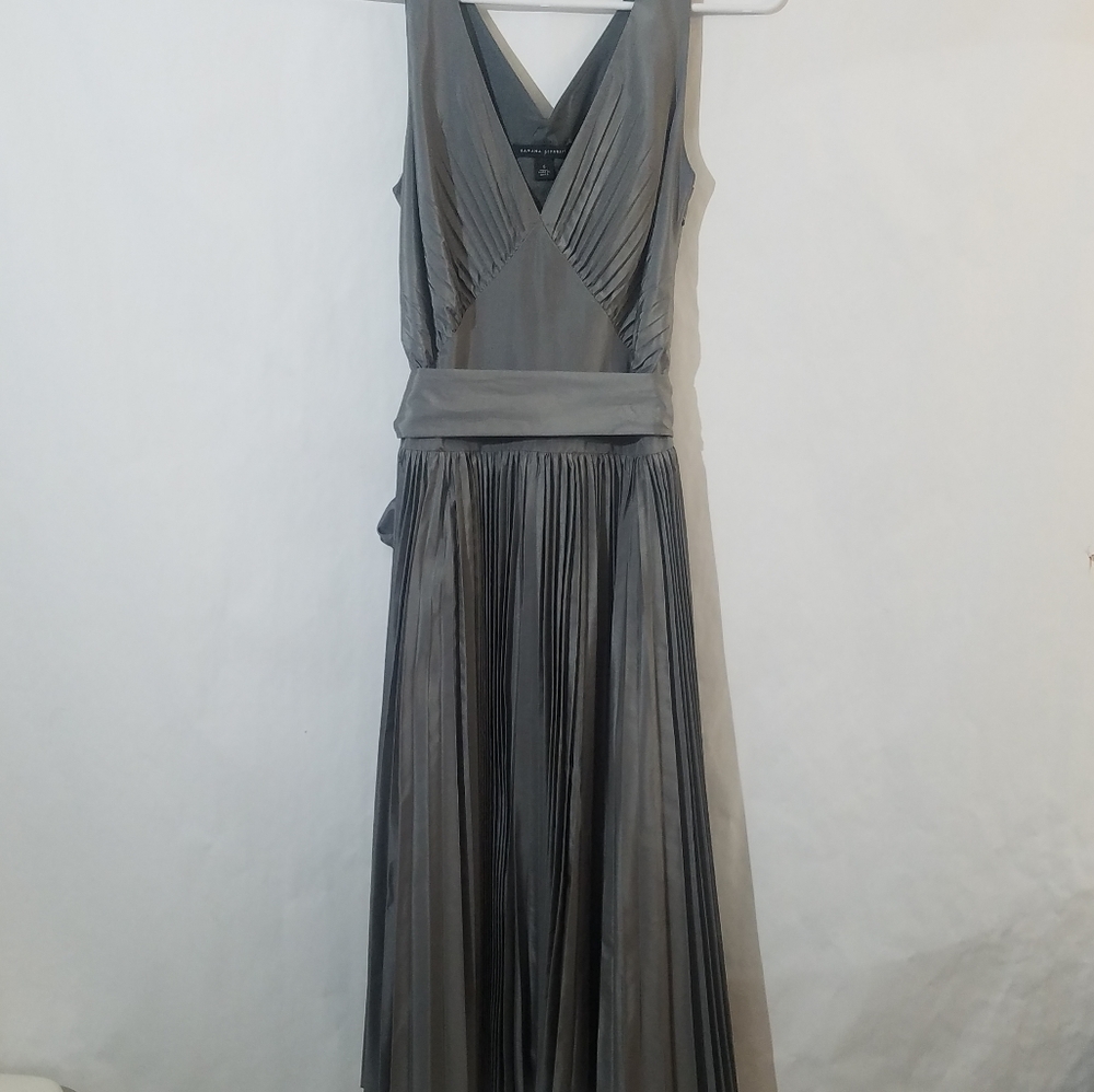 Banana republic silk silver gray dress